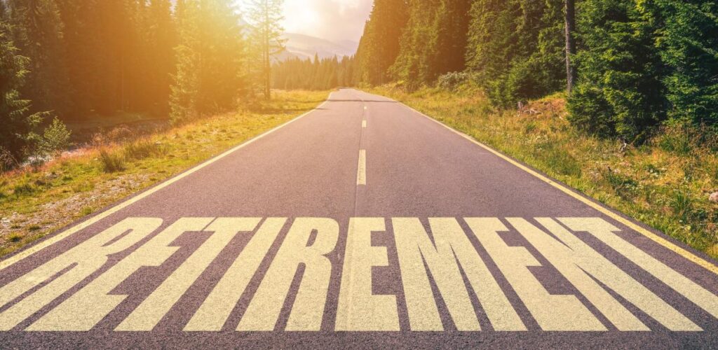 road that says, "retirement" on it
