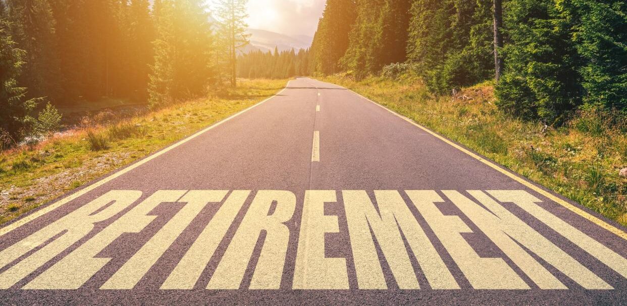 road that says, "retirement" on it